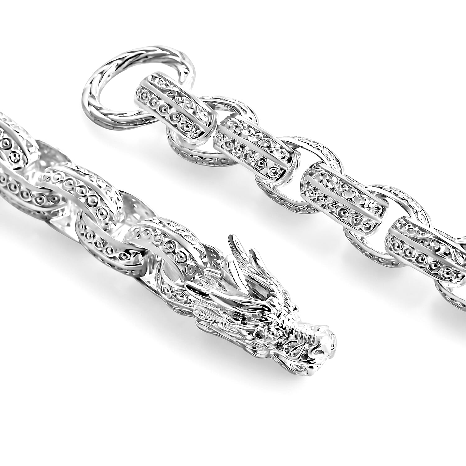 Royal Bali Collection - D'Joy Sterling Silver Tirta Naga Bracelet (Size - 7.5), Silver Wt. 27.70 Gms
