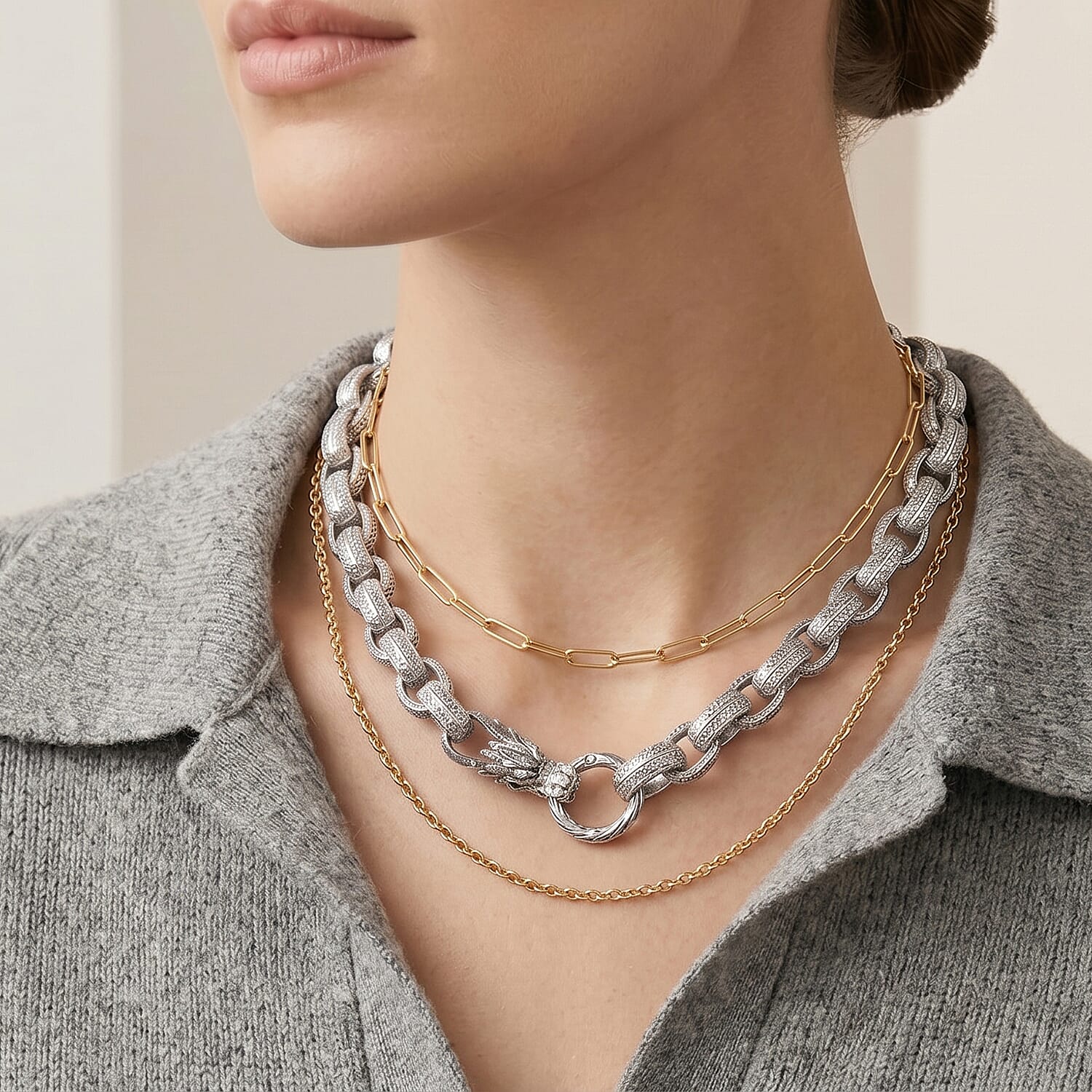 Royal Bali Collection - D'Joy Sterling Silver Tirta Naga Necklace (Size - 20), Silver Wt. 72.70 Gms