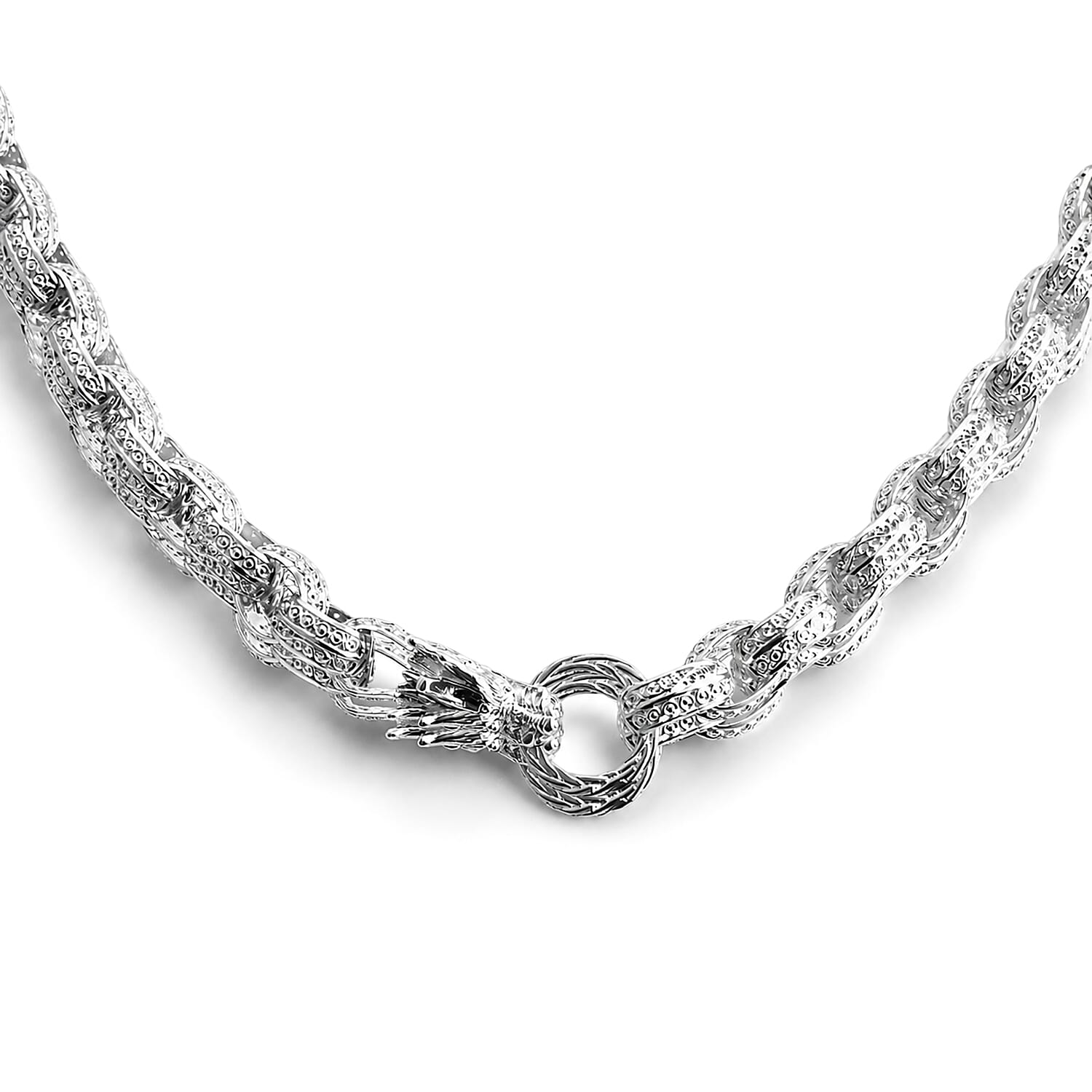 Royal Bali Collection - D'Joy Sterling Silver Tirta Naga Necklace (Size - 20), Silver Wt. 72.70 Gms