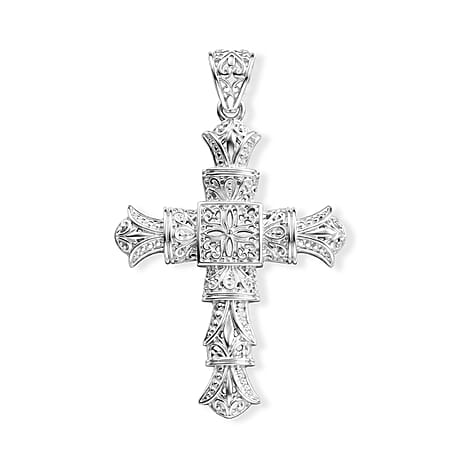 Royal Bali Collection - D'Joy Sterling Silver Cross Pendant, Silver Wt. 10.55 Gms