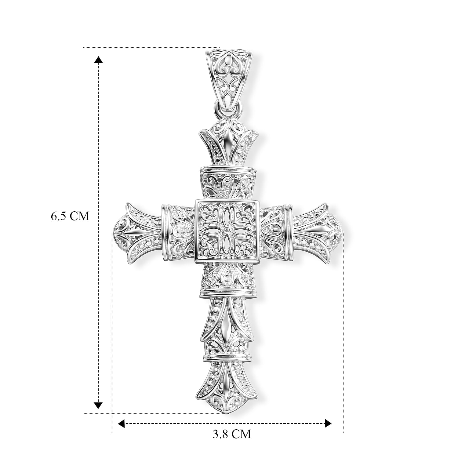 Royal Bali Collection - D'Joy Sterling Silver Cross Pendant, Silver Wt. 10.55 Gms