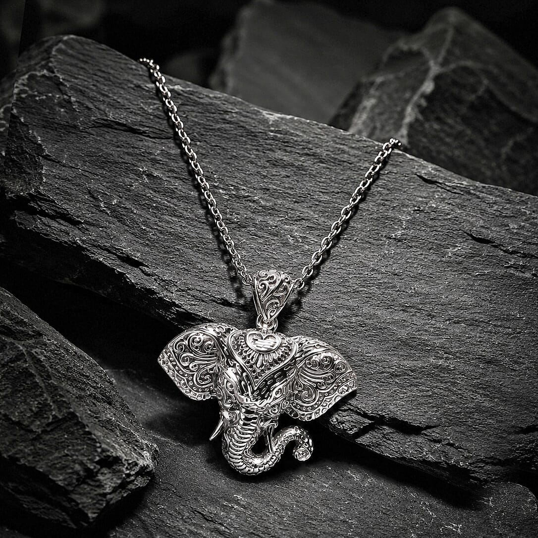Royal Bali Collection - D'Joy Sterling Silver Elephant Head Pendant