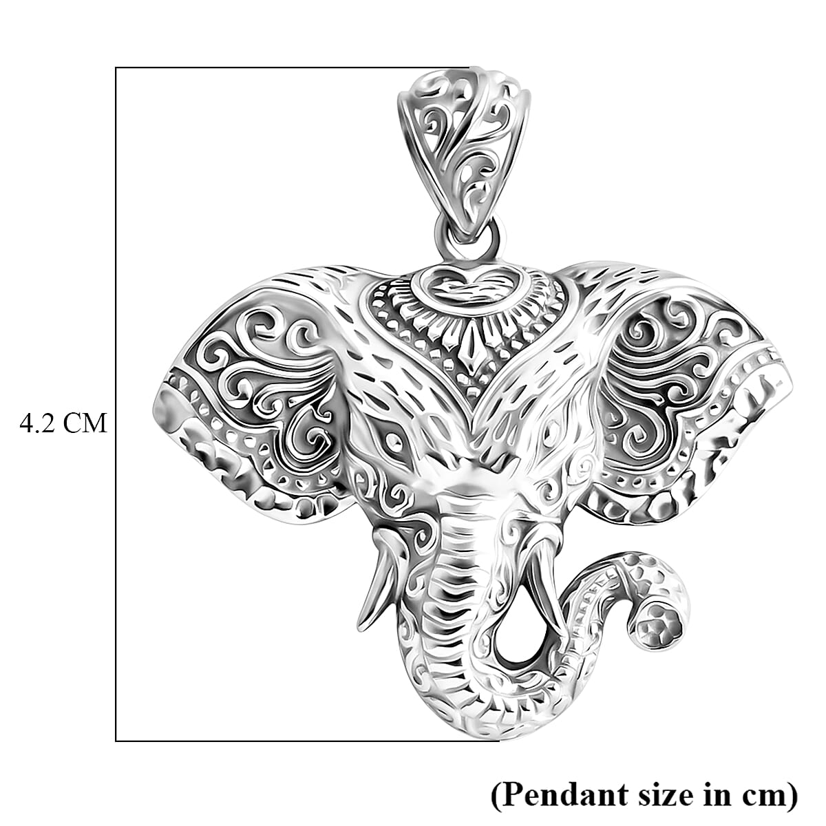Royal Bali Collection - D'Joy Sterling Silver Elephant Head Pendant