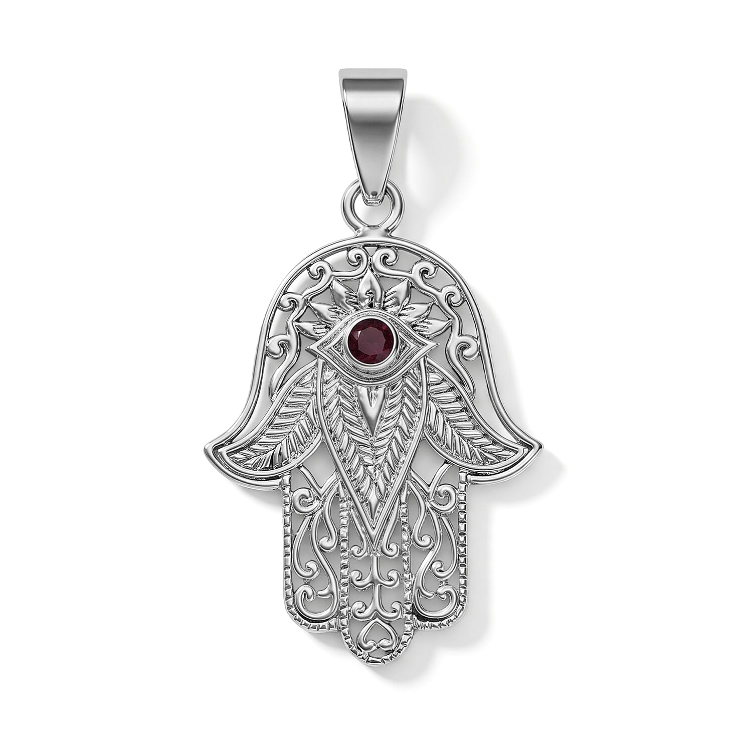 Royal Bali Collection - Fissure Filled Ruby Sterling Silver Pendant