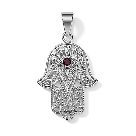 Royal Bali Collection - Fissure Filled Ruby Sterling Silver Pendant