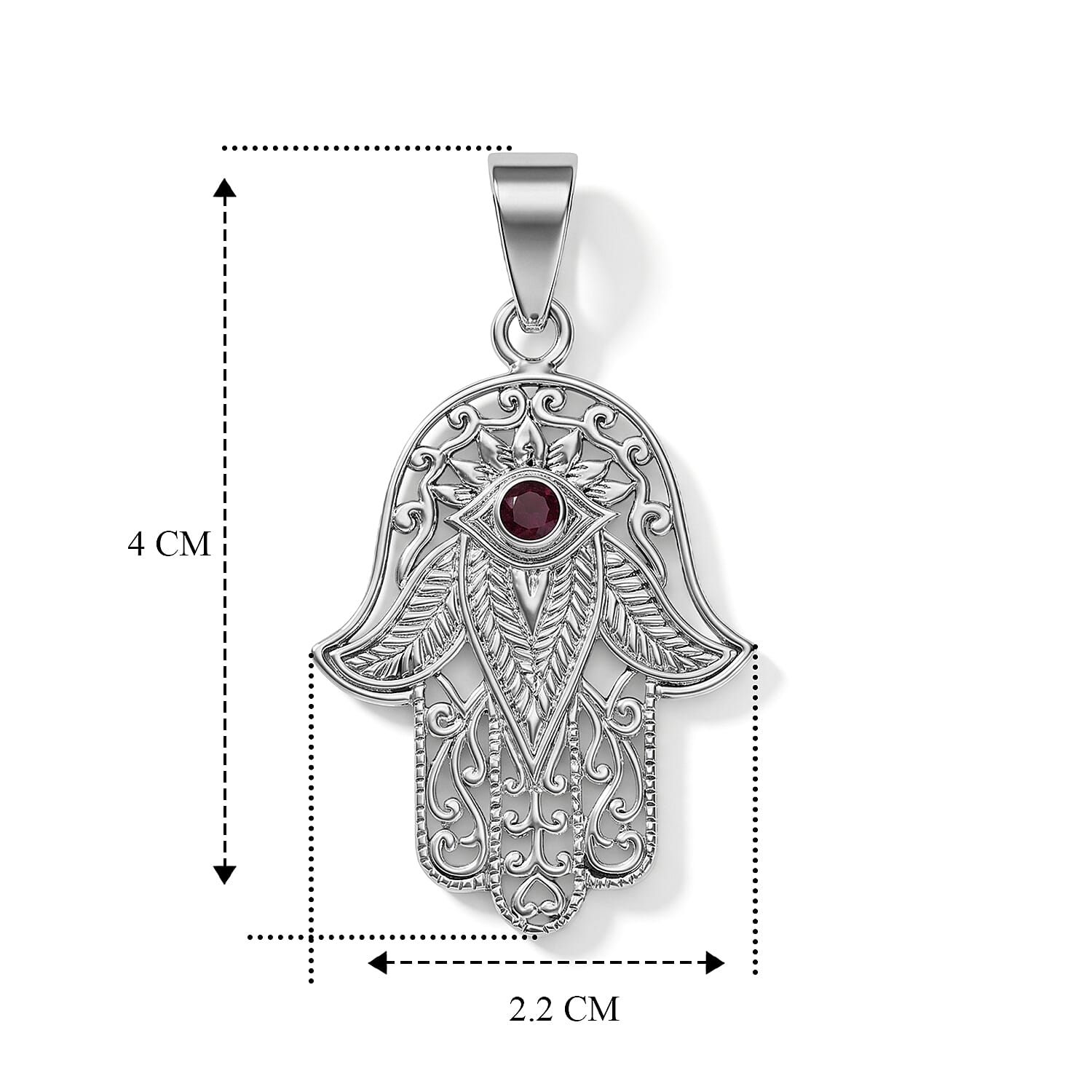 Royal Bali Collection - Fissure Filled Ruby Sterling Silver Pendant