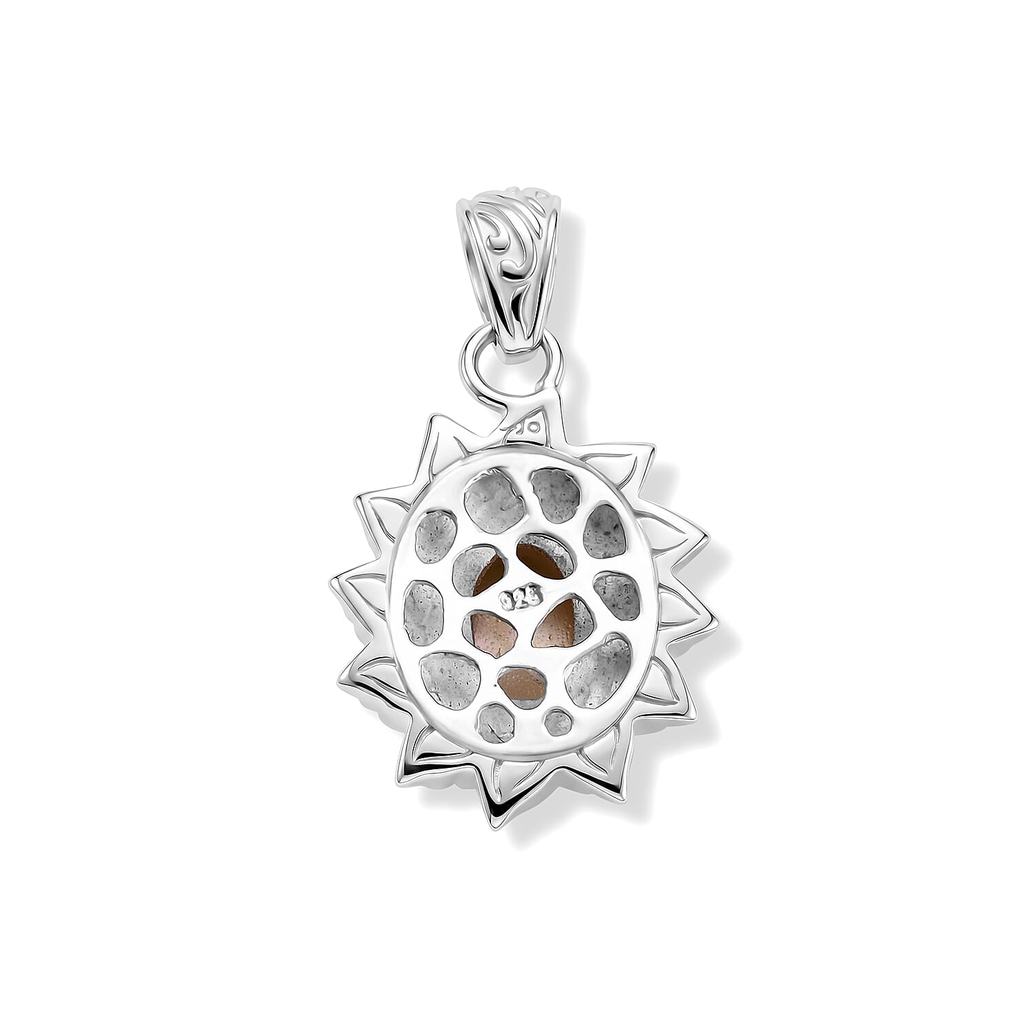 Royal Bali Collection - D'Joy White Mabe Pearl Sterling Silver Solitaire Pendant 3.16 Ct.