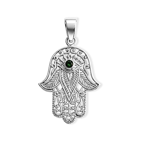 Royal Bali Collection - Natural Chrome Diopside Sterling Silver Pendant