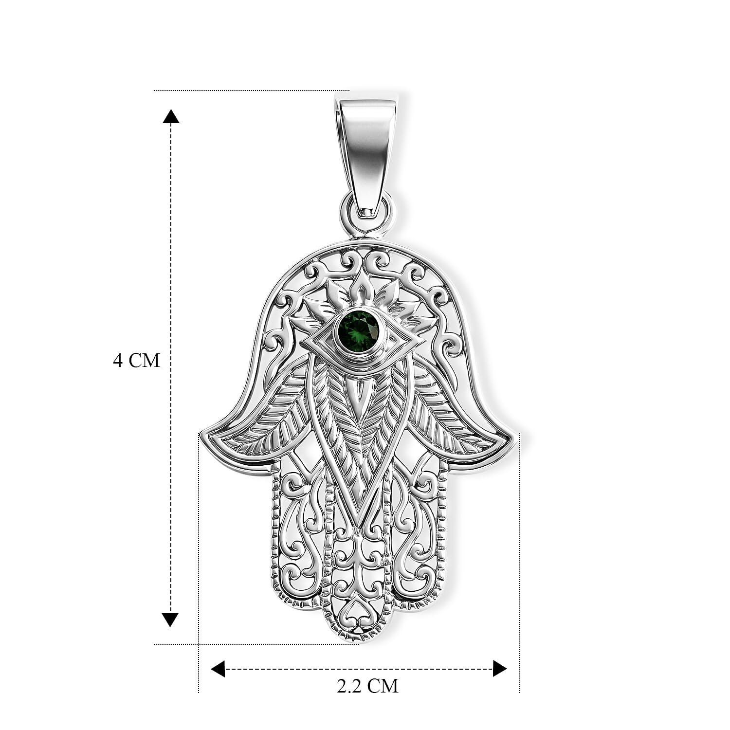 Royal Bali Collection - Natural Chrome Diopside Sterling Silver Pendant