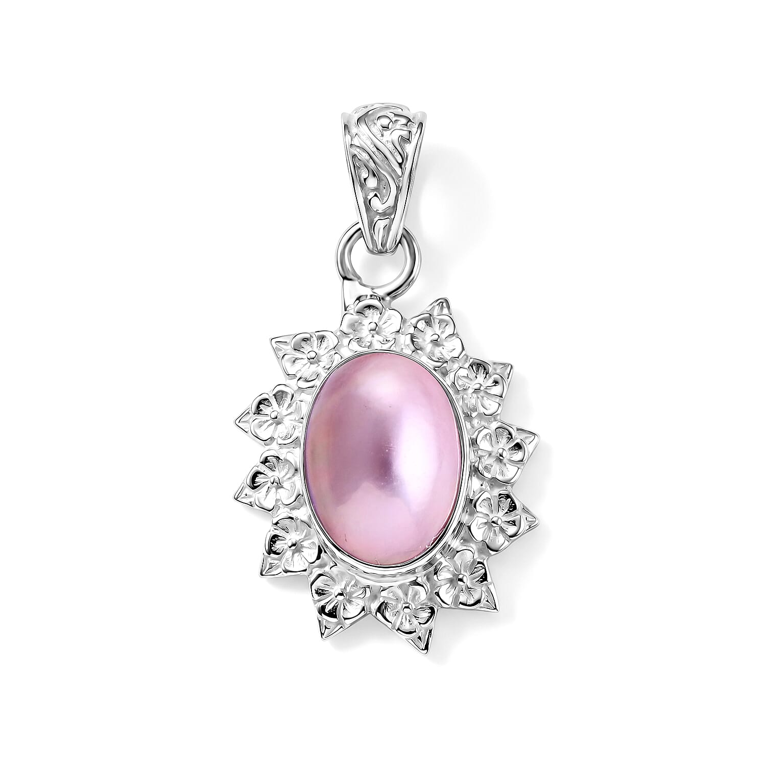 Royal Bali Collection - D'Joy Pink Mabe Pearl Sterling Silver Pendant 3.30 Ct.