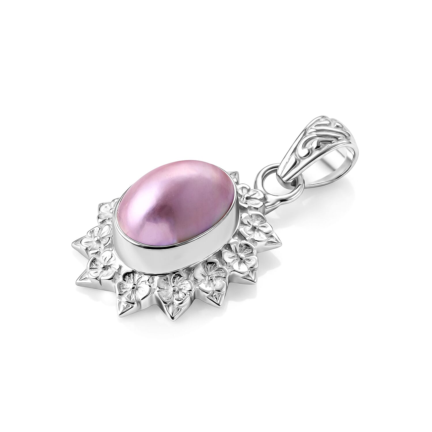 Royal Bali Collection - D'Joy Pink Mabe Pearl Sterling Silver Pendant 3.30 Ct.