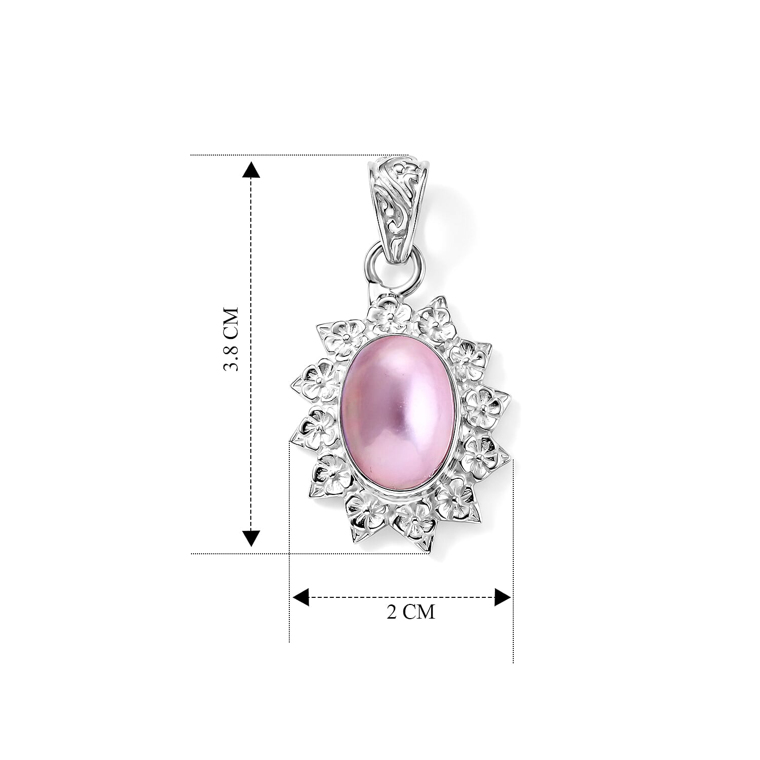 Royal Bali Collection - D'Joy Pink Mabe Pearl Sterling Silver Pendant 3.30 Ct.