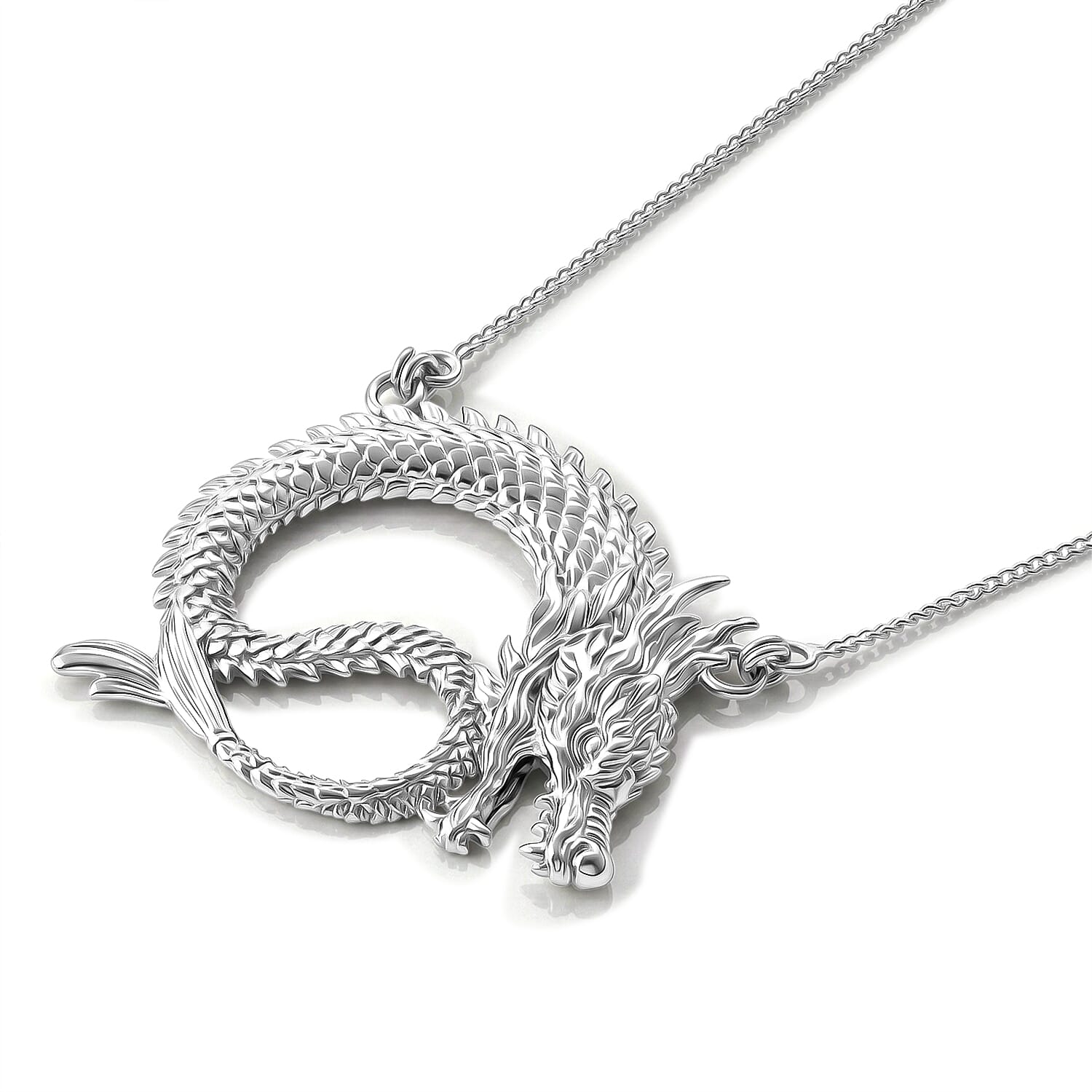 Royal Bali Collection - D'Joy Sterling Silver Dragon Necklace (Size - 20)