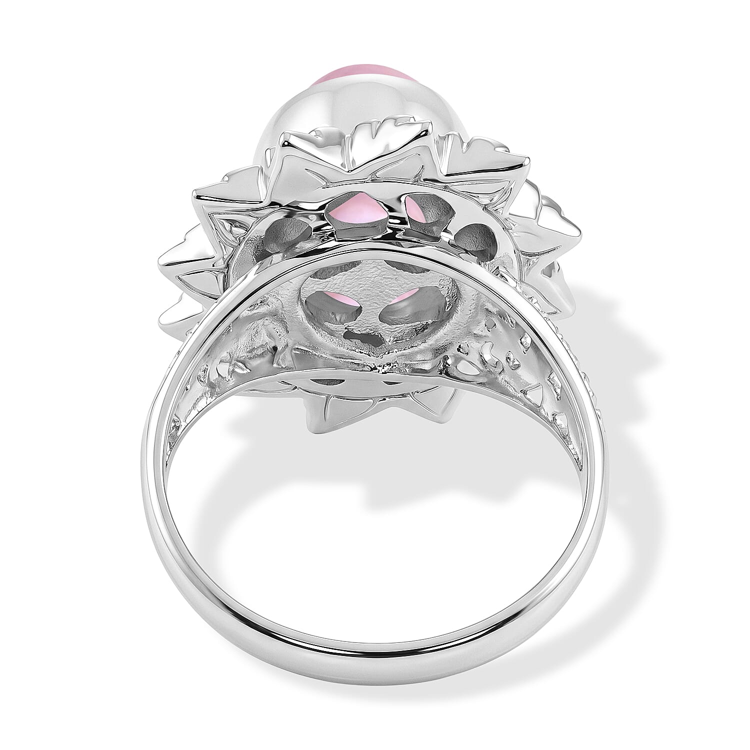 Royal Bali Collection - D'Joy Pink Mabe Pearl Sterling Silver Solitaire Ring 3.20 Ct.