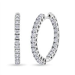 Luxuriant - Lab Grown Diamond (SI-G-H) Hoop Earring in 18K Vermeil Yellow Gold Plated Sterling Silver 3.00 Ct.
