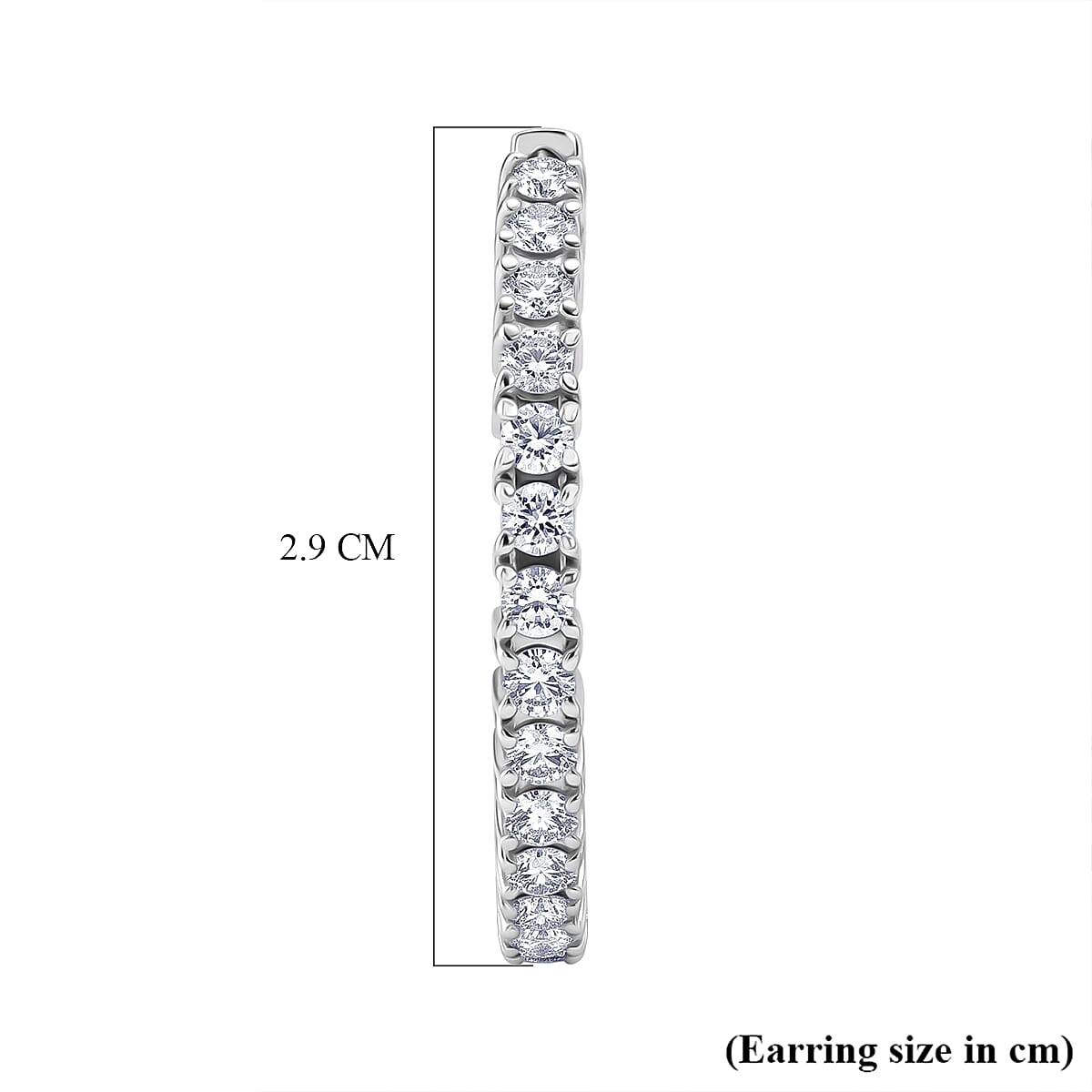 Luxuriant - Lab Grown Diamond (SI-G-H) Full Hoop Earring in Rhodium Overlay Sterling Silver 3.00 Ct.
