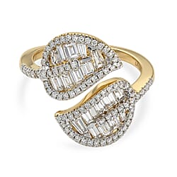 LUXURIANT - Lab Grown Diamond (SI/G-H) Leaf Bypass Ring in Sterling Silver 1.50 Ct.