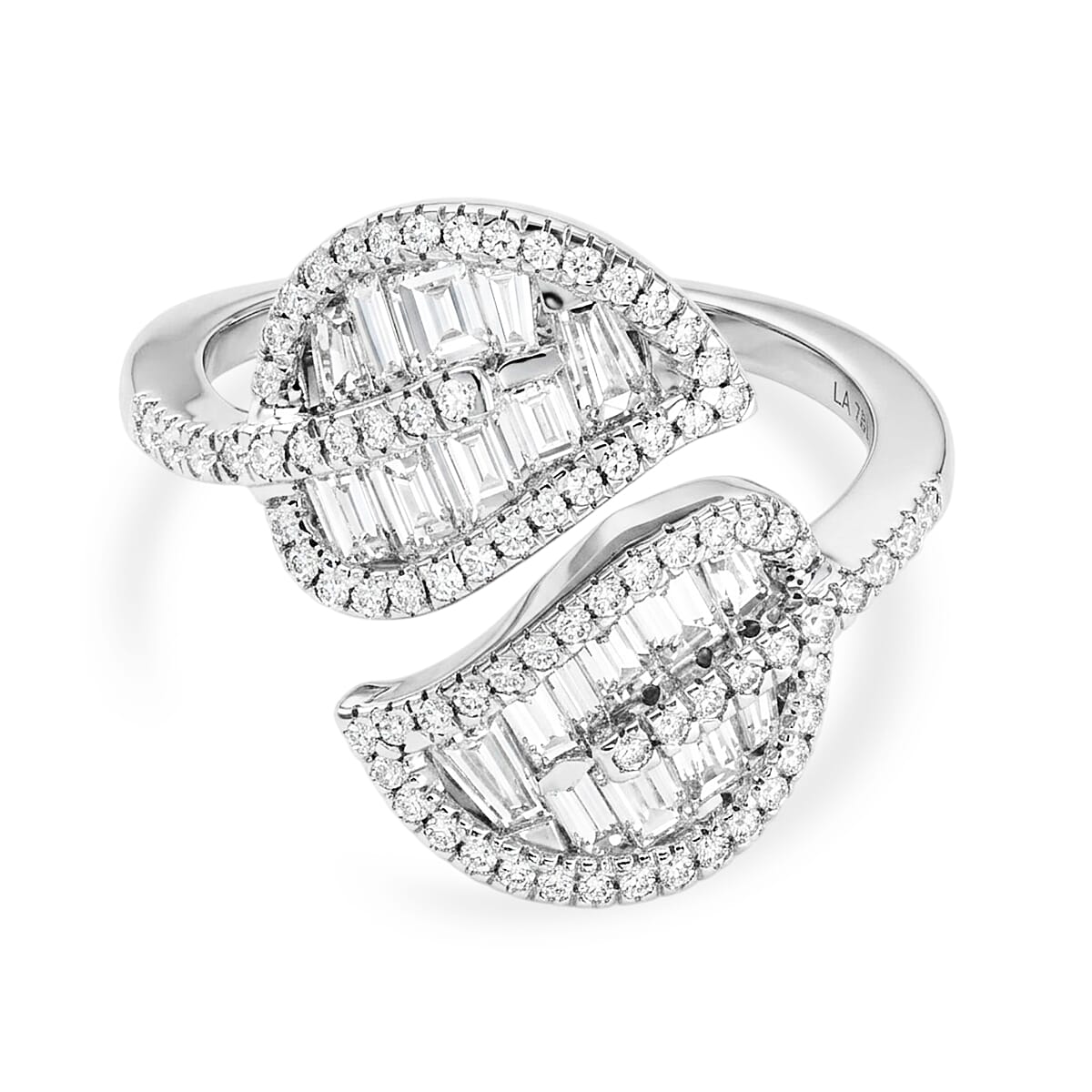 LUXURIANT - Lab Grown Diamond (SI/G-H) Leaf Bypass Ring in Sterling Silver 1.50 Ct.