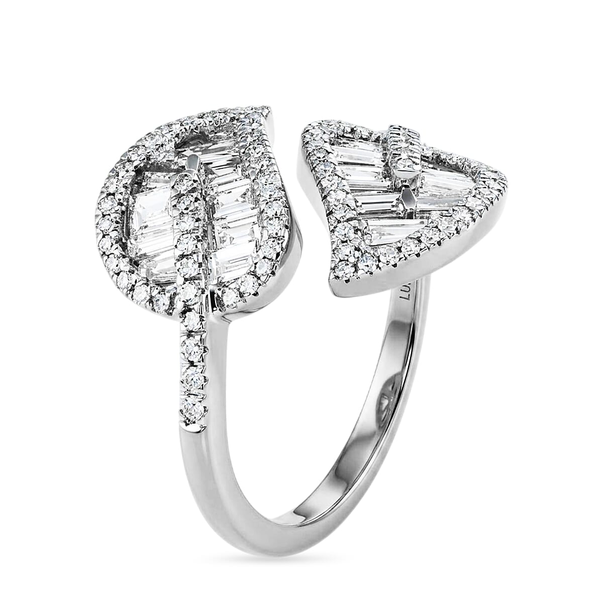 LUXURIANT - Lab Grown Diamond (SI/G-H) Leaf Bypass Ring in Sterling Silver 1.50 Ct.