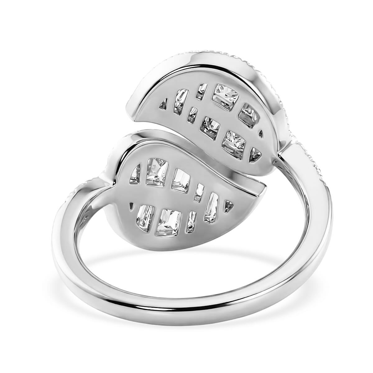 LUXURIANT - Lab Grown Diamond (SI/G-H) Leaf Bypass Ring in Sterling Silver 1.50 Ct.