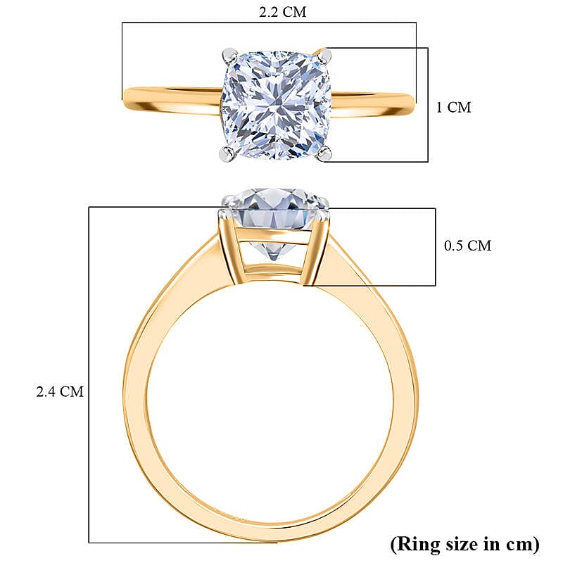 Luxuriant - Lab Grown Diamond (SI-G-H) Solitaire Ring in 18K Vermeil Yellow Gold Plated Sterling Silver 1.00 Ct.