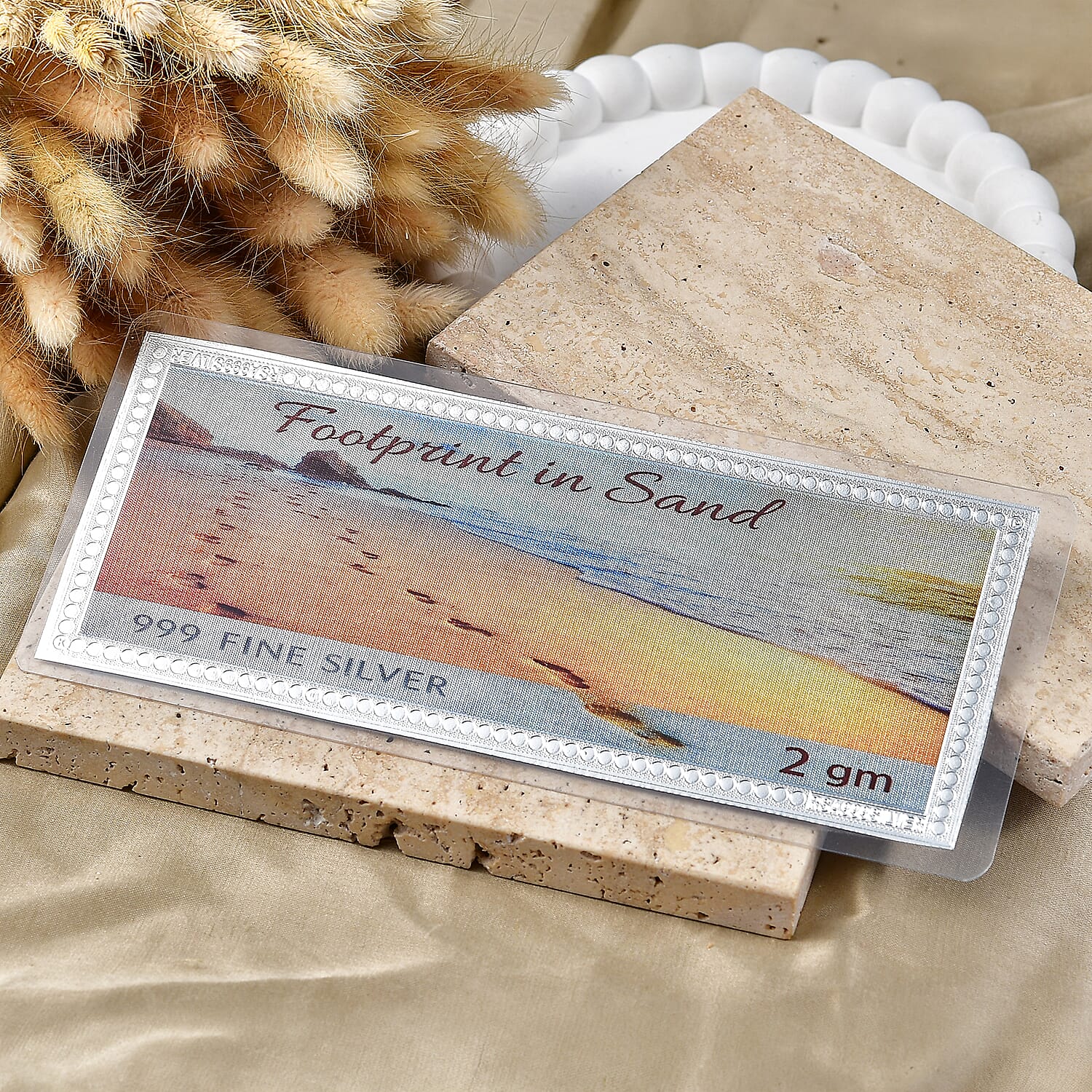 Sterling Silver (99.9% Purity) Foot Print in Sand Collectible