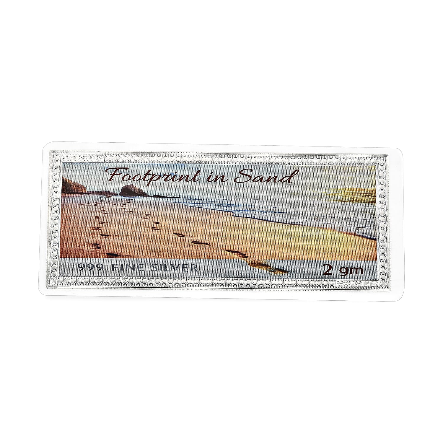 Sterling Silver (99.9% Purity) Foot Print in Sand Collectible