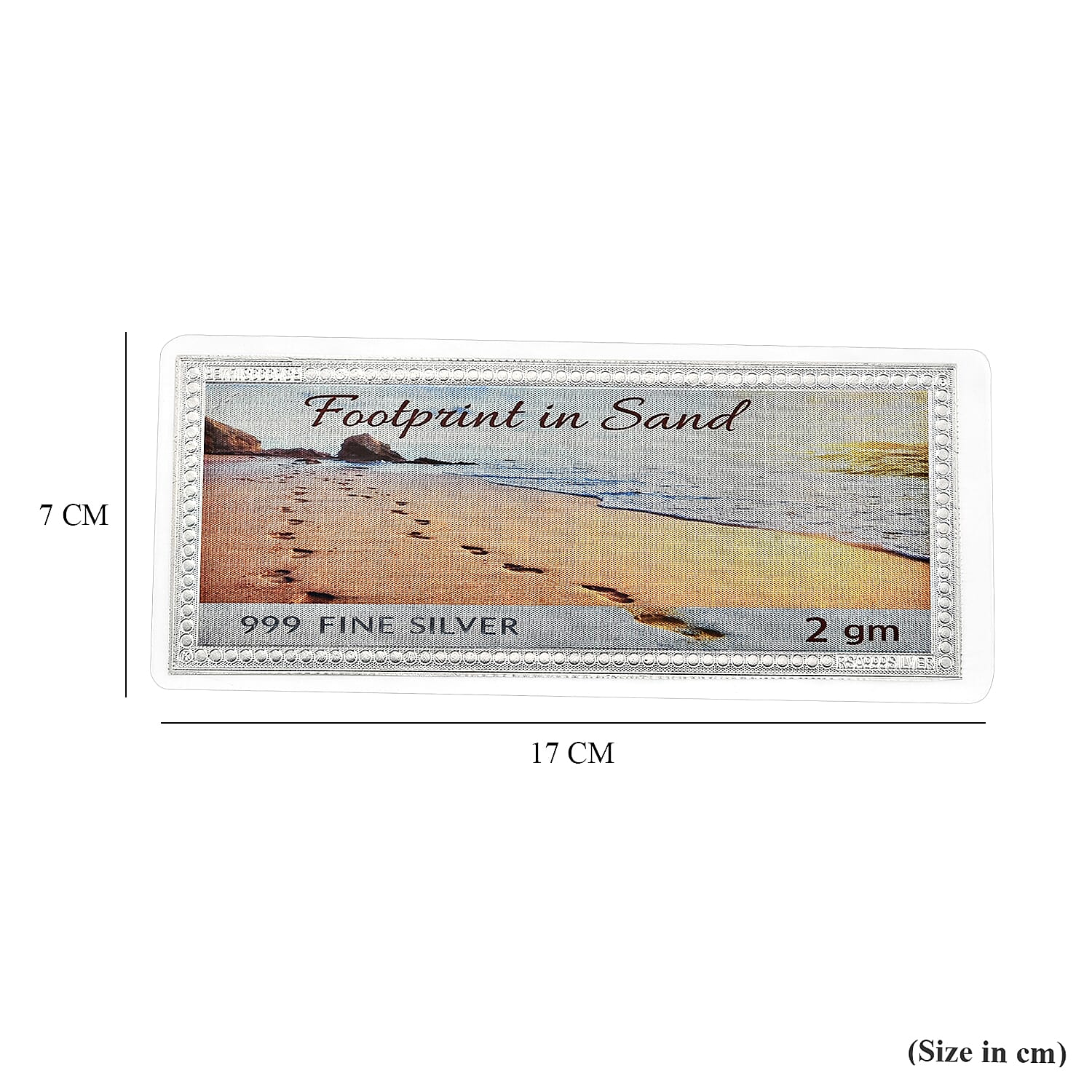 Sterling Silver (99.9% Purity) Foot Print in Sand Collectible