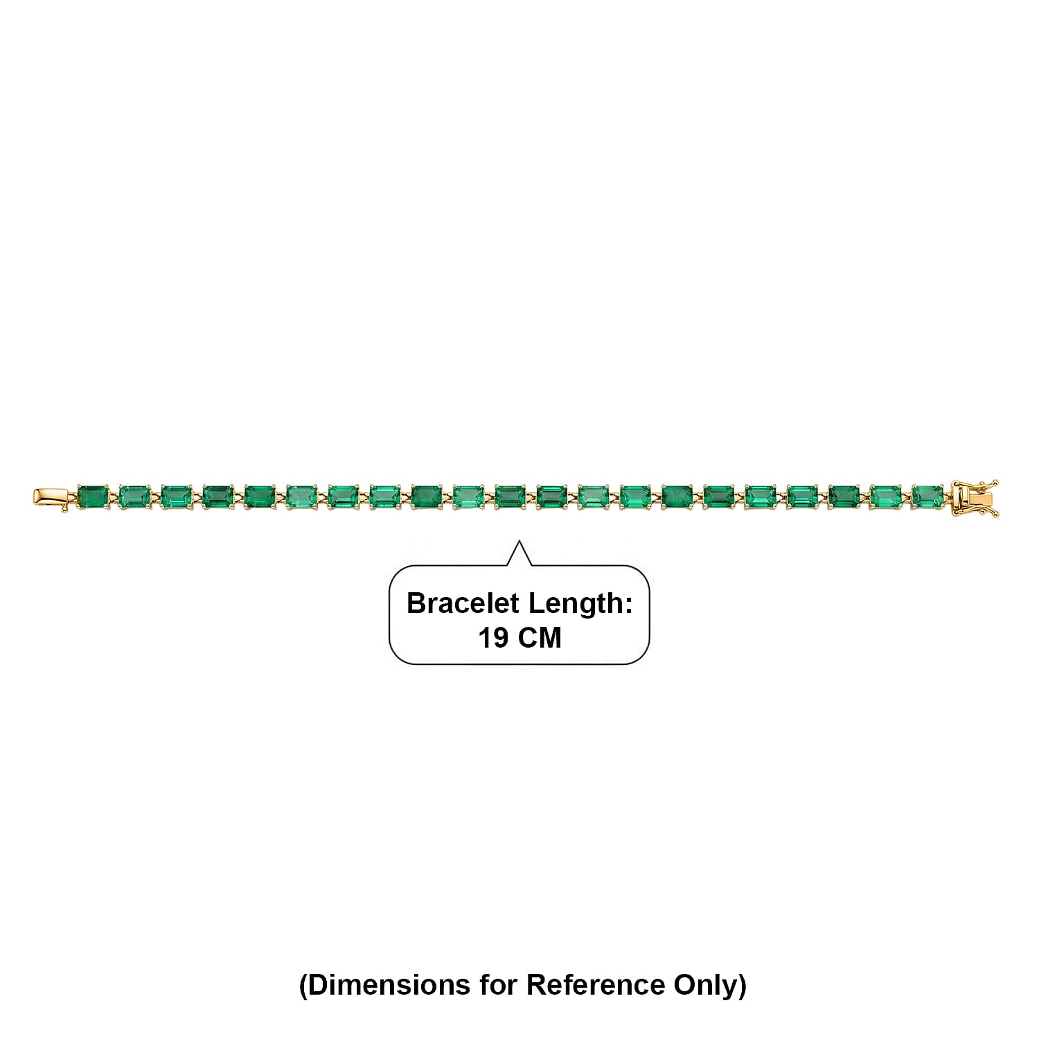 THE IMPERIAL TREASURE - 9K Yellow Gold AAA Gemfields Zambian Emerald Tennis Bracelet (Size - 7.5) with  12.00 Ct, Gold Wt. 3.25 Gms (LIMITED STOCK)