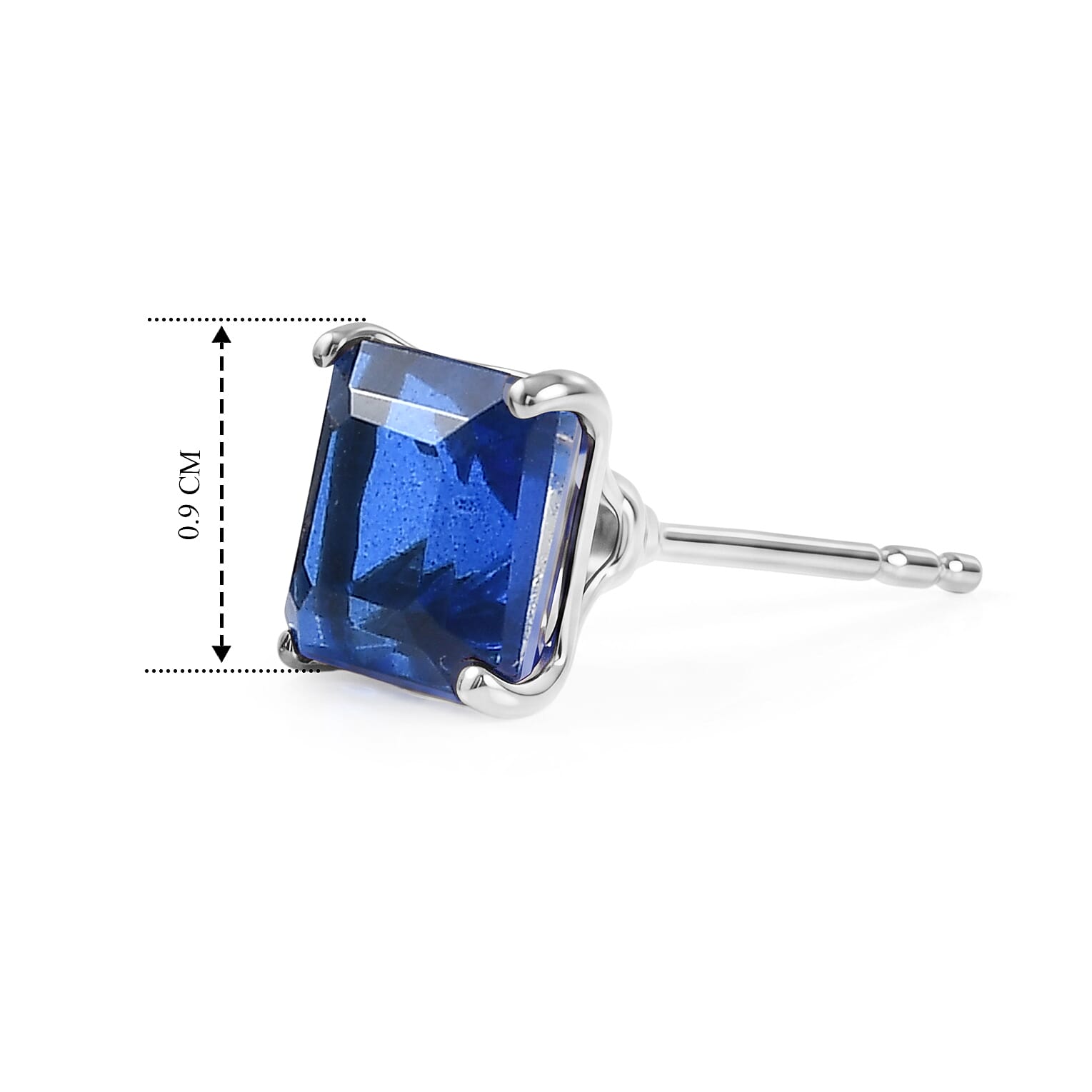 Ceylon Color Quartz Solitaire Stud Push Post Earring in Platinum Overlay Sterling Silver 4.05 Ct.