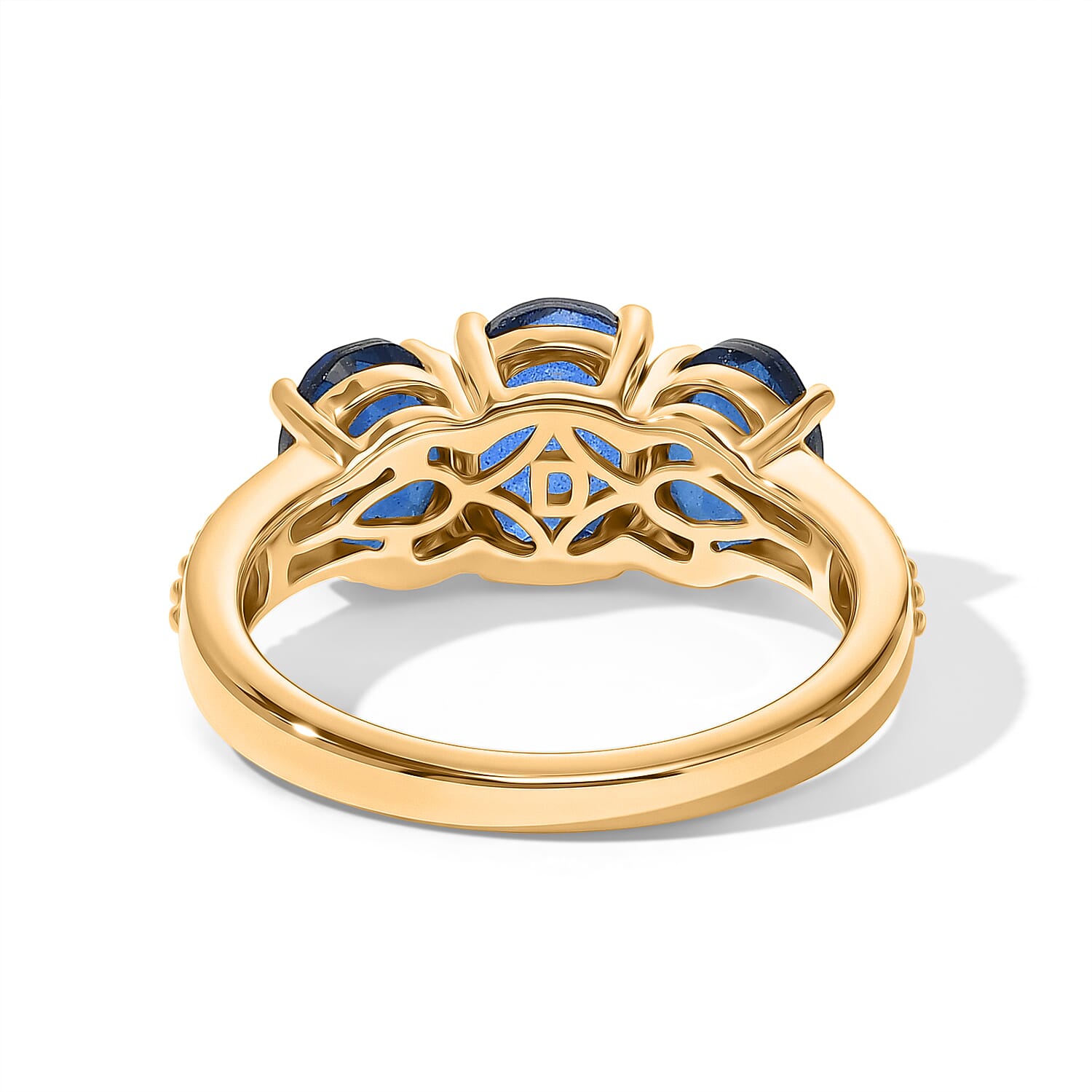 D'Joy - Ceylon Color Quartz Ring in Yellow Gold Plated Sterling Silver 3.14 Ct.