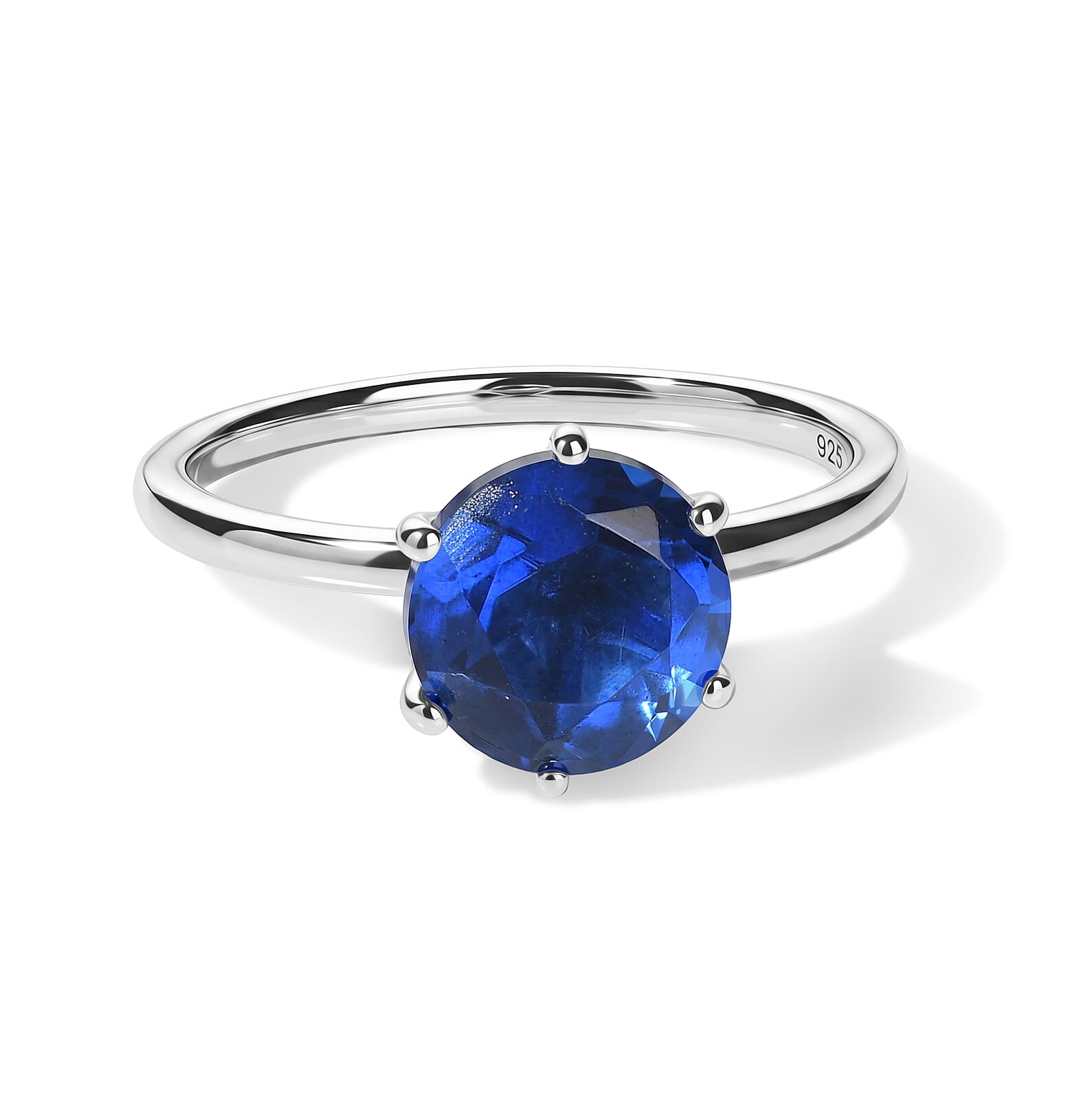 Ceylon Color Quartz Solitaire Ring in Platinum Overlay Sterling Silver 2.30 Ct.