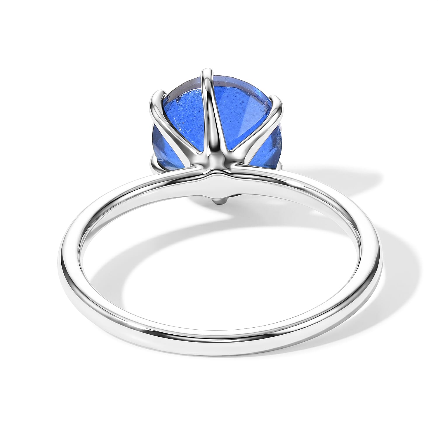 Ceylon Color Quartz Solitaire Ring in Platinum Overlay Sterling Silver 2.30 Ct.