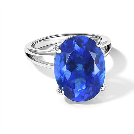 D'Joy - Ceylon Color Quartz Solitaire Ring in Platinum Overlay Sterling Silver 10.17 Ct.