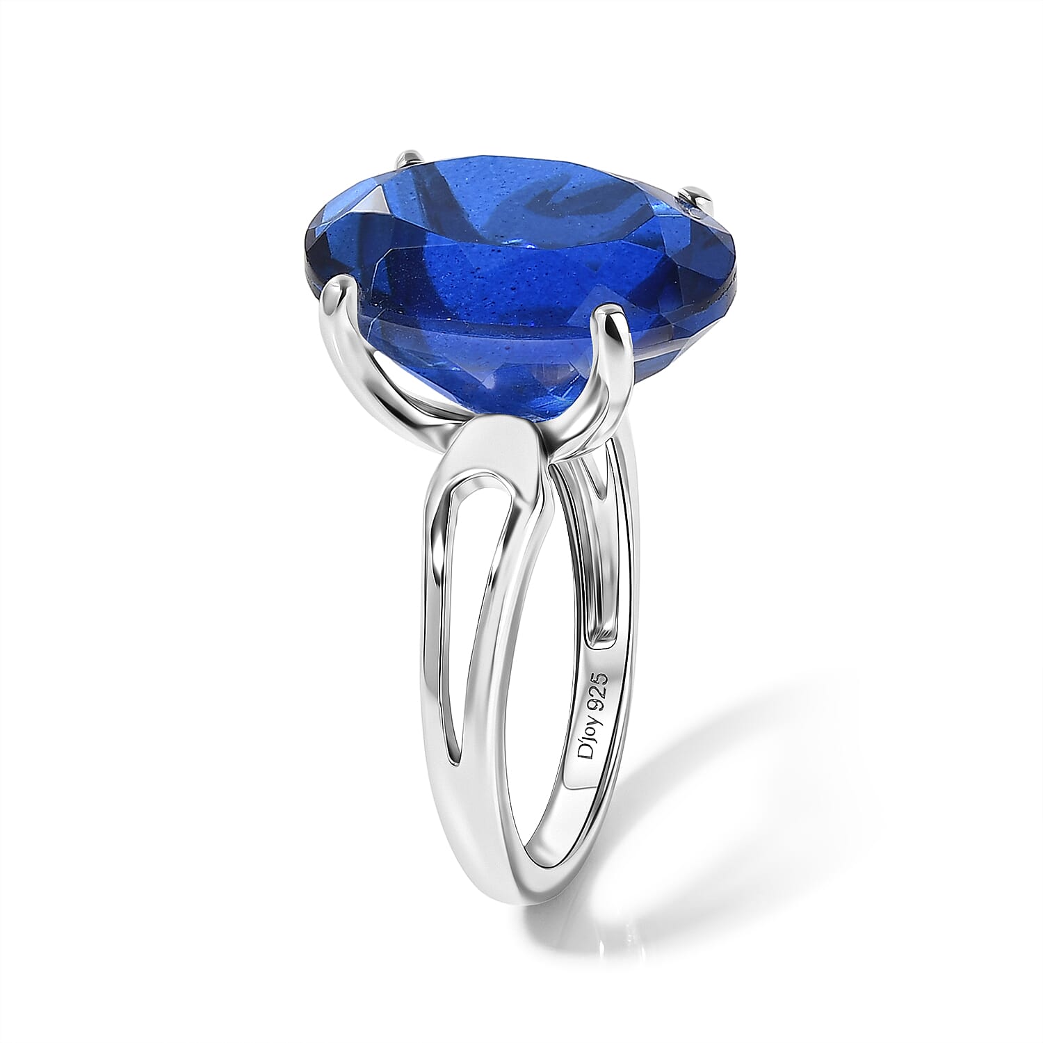 D'Joy - Ceylon Color Quartz Solitaire Ring in Platinum Overlay Sterling Silver 10.17 Ct.