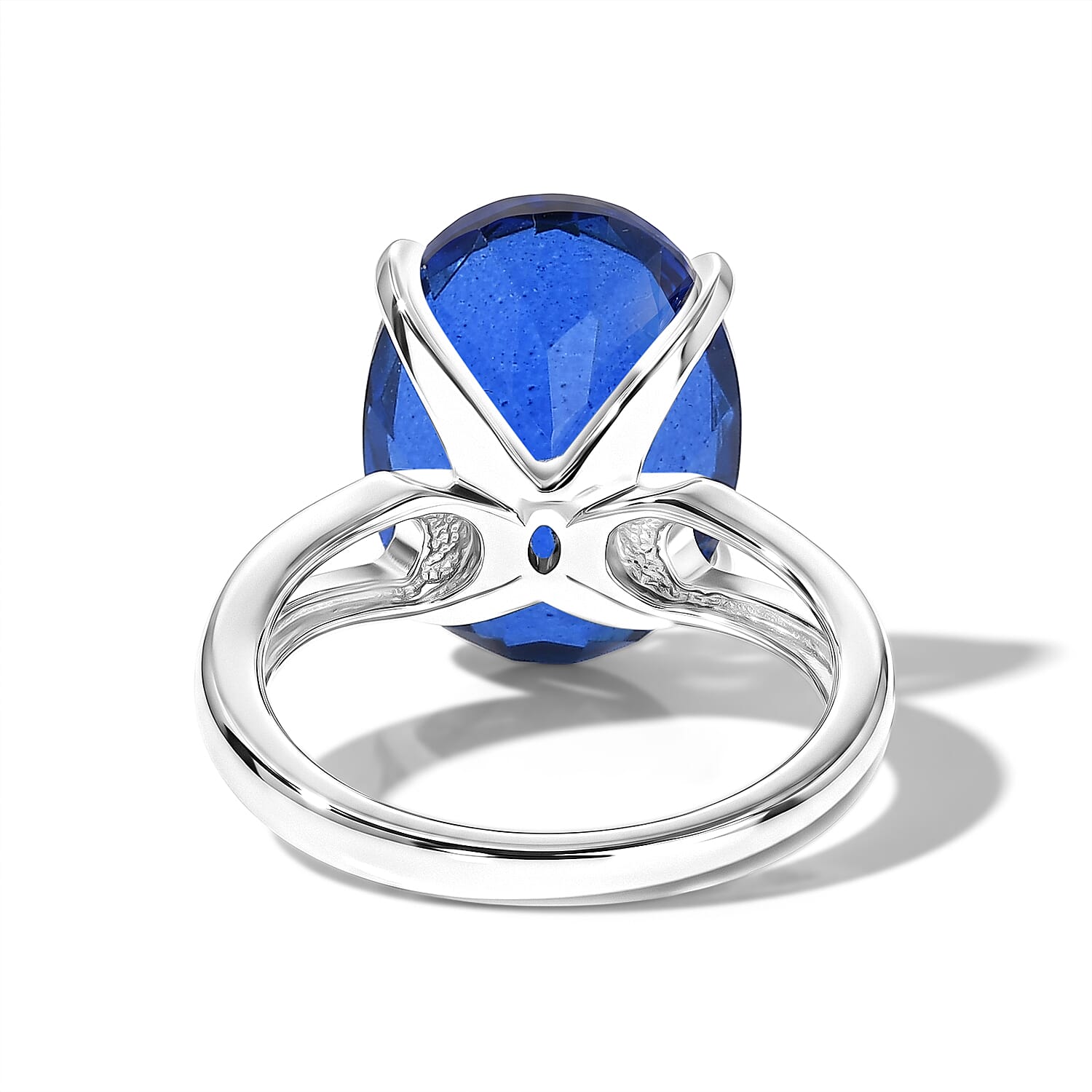 D'Joy - Ceylon Color Quartz Solitaire Ring in Platinum Overlay Sterling Silver 10.17 Ct.