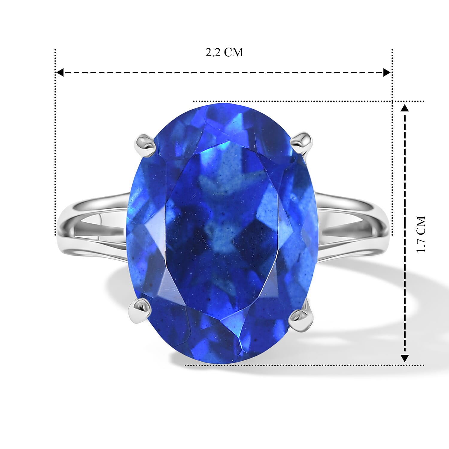 D'Joy - Ceylon Color Quartz Solitaire Ring in Platinum Overlay Sterling Silver 10.17 Ct.