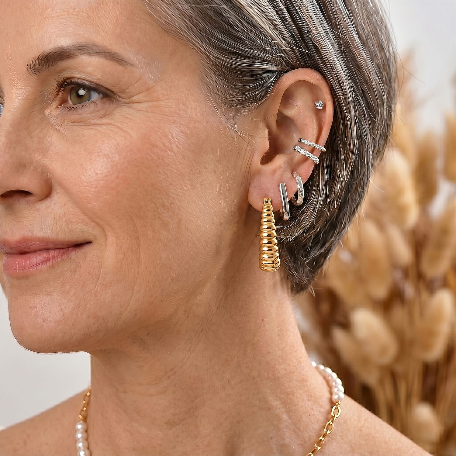 EverTrue Bronzella Collection - Full Hoop Earring with Clasp Back in 18K Gold Plating
