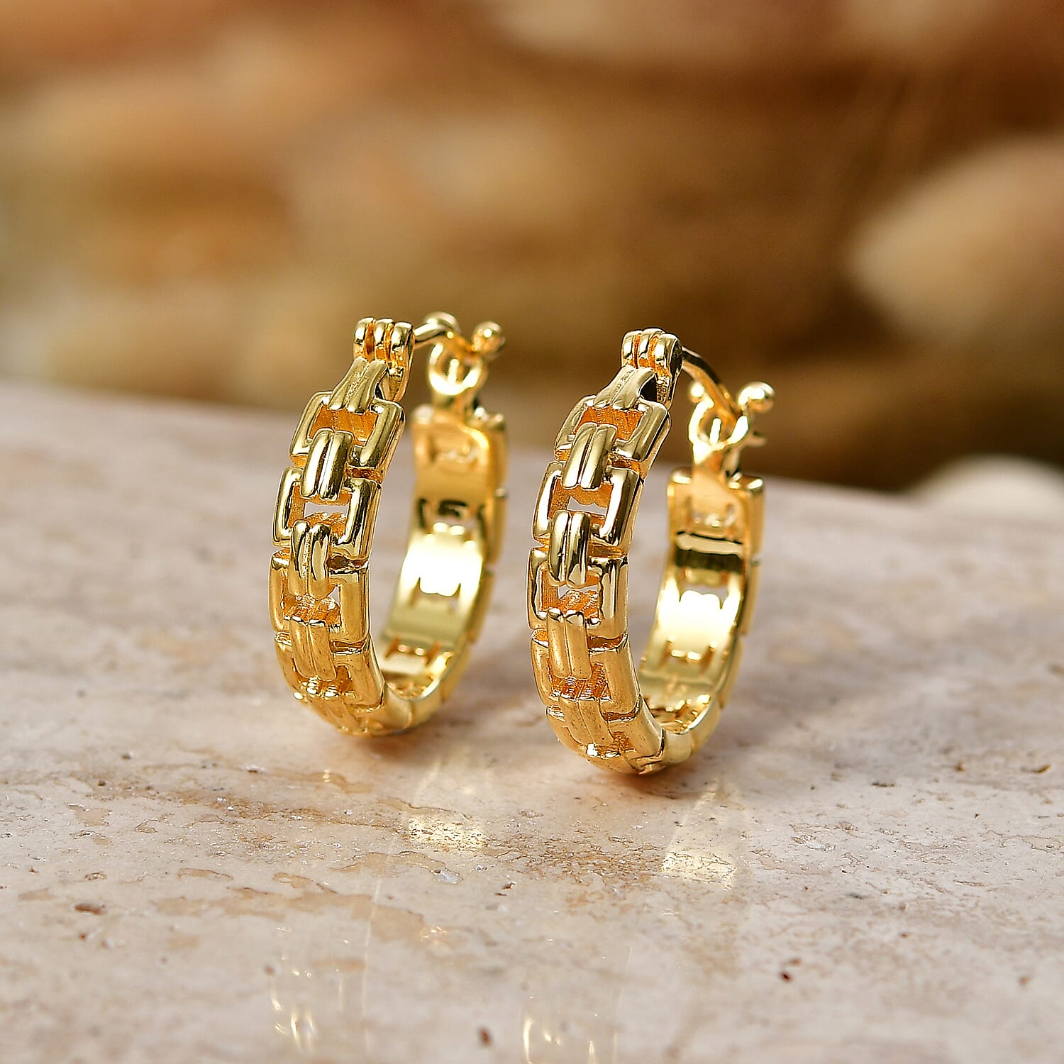 EverTrue Bronzella Collection - Full Hoop Earring with Clasp in 18K Gold Plating