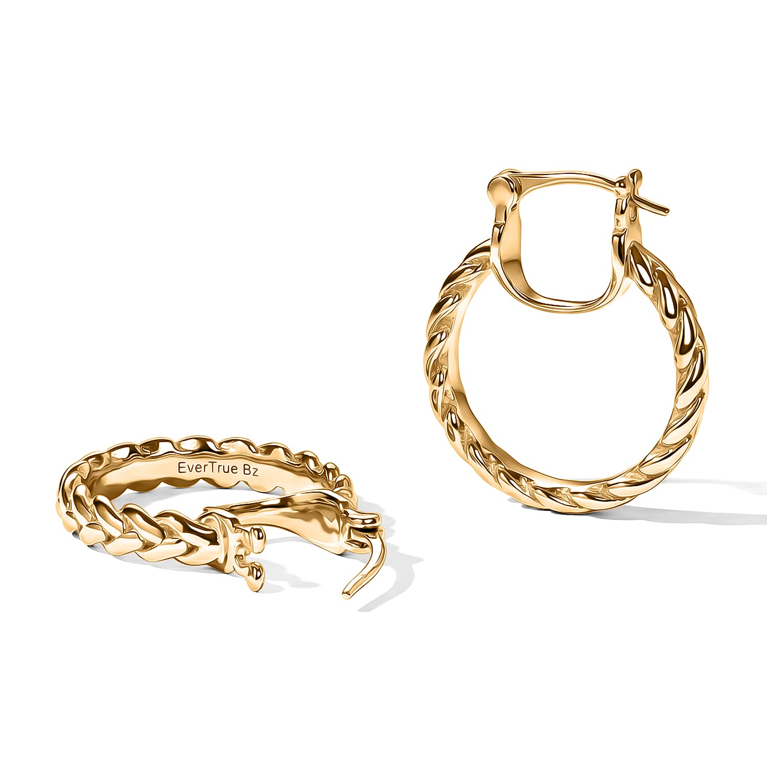 EverTrue Bronzella Collection - Full Hoop Earring with Clasp Back in 18K Gold Plating