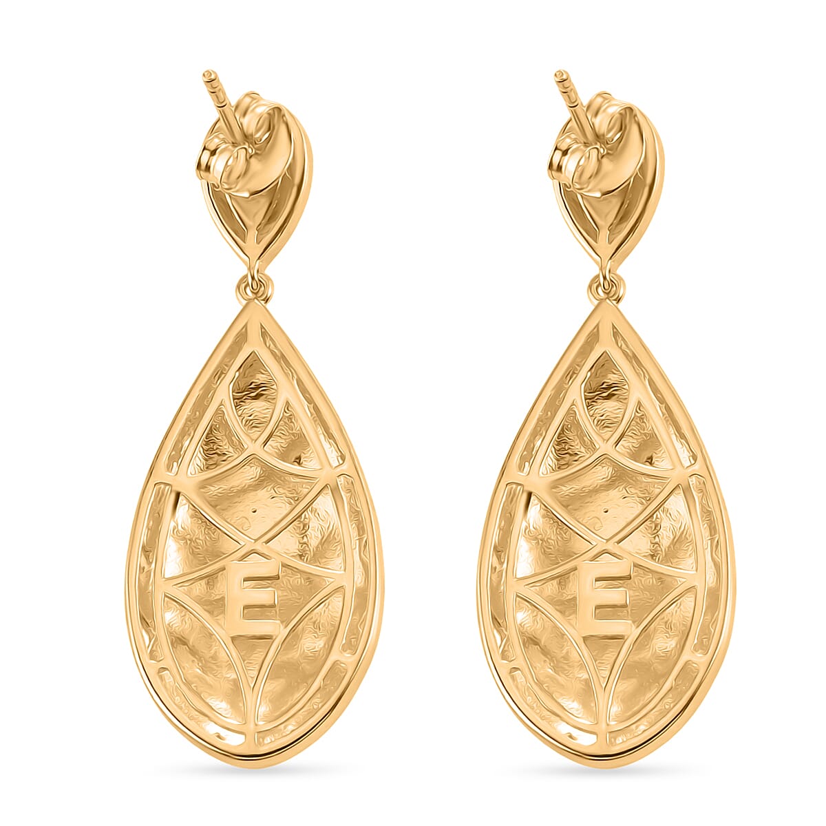 EverTrue Bronzella Collection - Filigree Leaf Drop Earring with Push Post in 18K Gold Plating