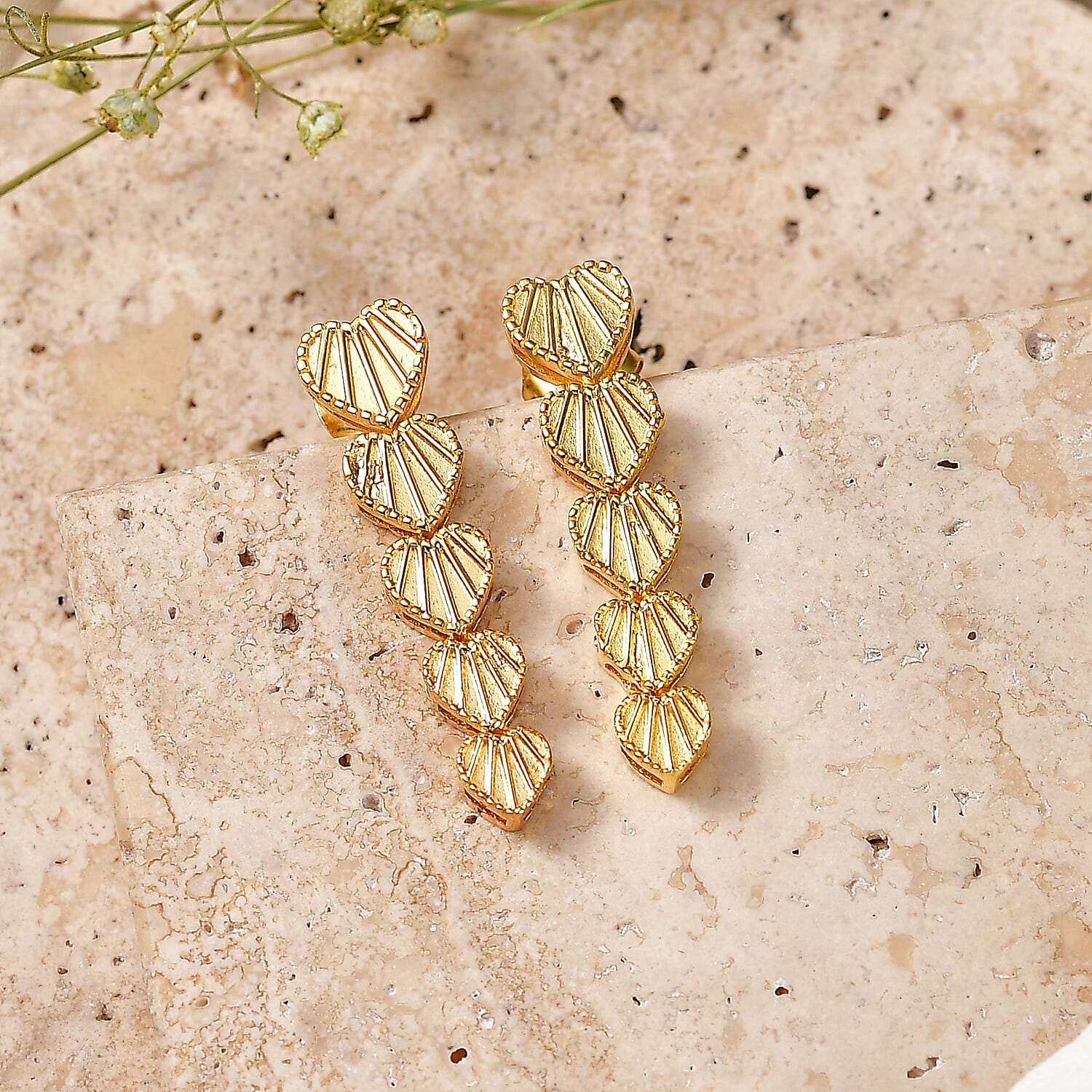 EverTrue Bronzella Collection - Heart Drop Earring with Push Post in 18K Gold Plating