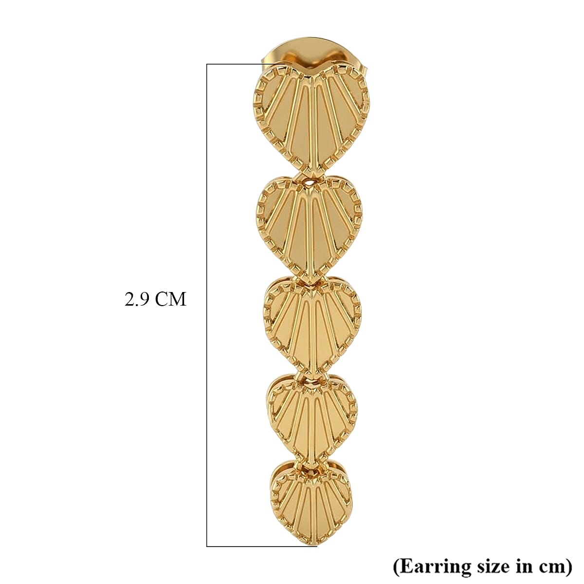 EverTrue Bronzella Collection - Heart Drop Earring with Push Post in 18K Gold Plating