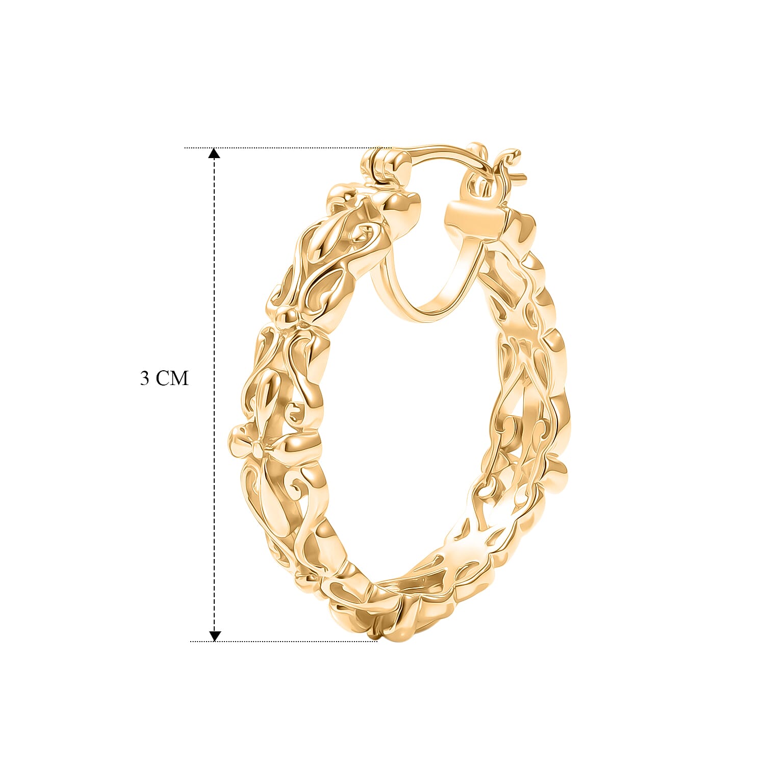 EverTrue Bronzella Collection - Full Hoop Earring with Clasp Back in 18K Gold Plating