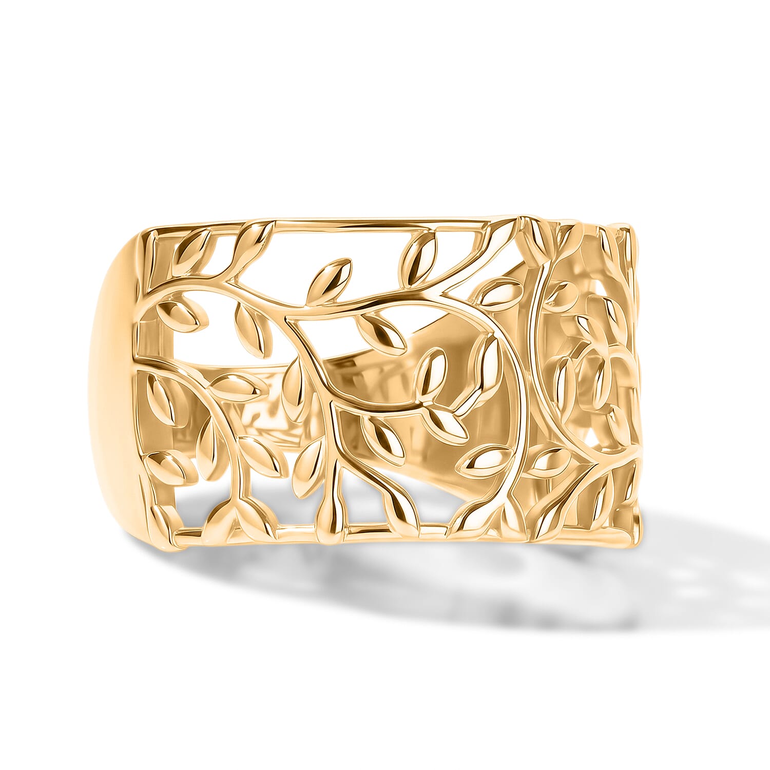 EverTrue Bronzella Collection - Leaf Vine Filigree Ring in 18K Gold Plating