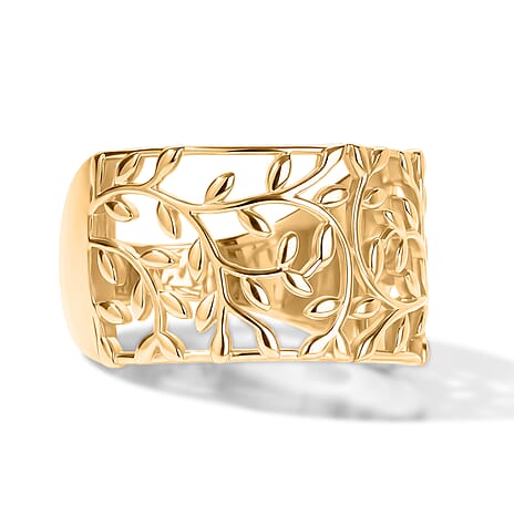 EverTrue Bronzella Collection - Leaf Vine Filigree Ring in 18K Gold Plating