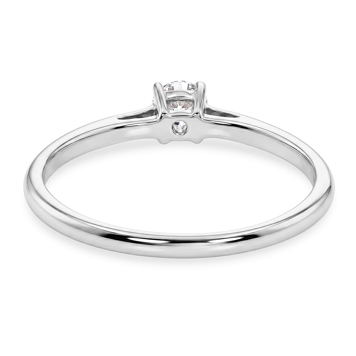 Luxuriant - Lab Grown Diamond Solitaire Ring in Rhodium Overlay Sterling Silver 0.25 Ct.