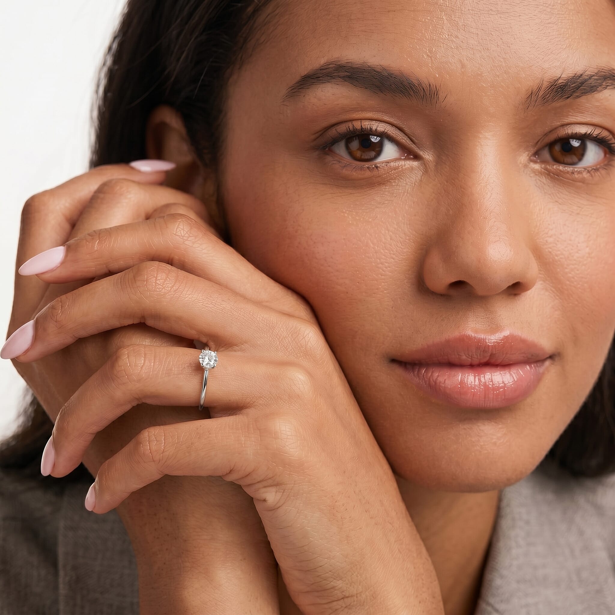 LUXURIANT- Lab Grown Diamond Solitaire Ring in Sterling Silver