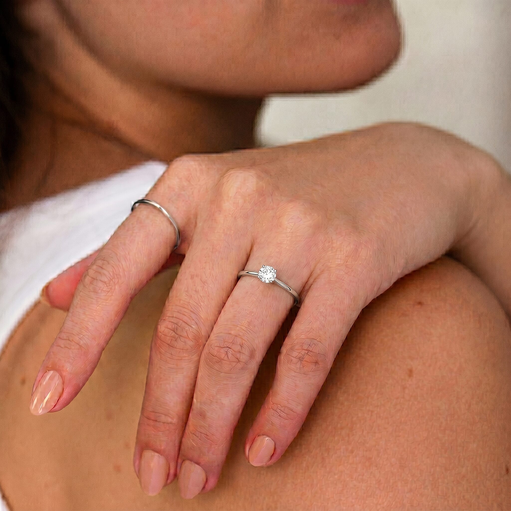 LUXURIANT- Lab Grown Diamond Solitaire Ring in Sterling Silver
