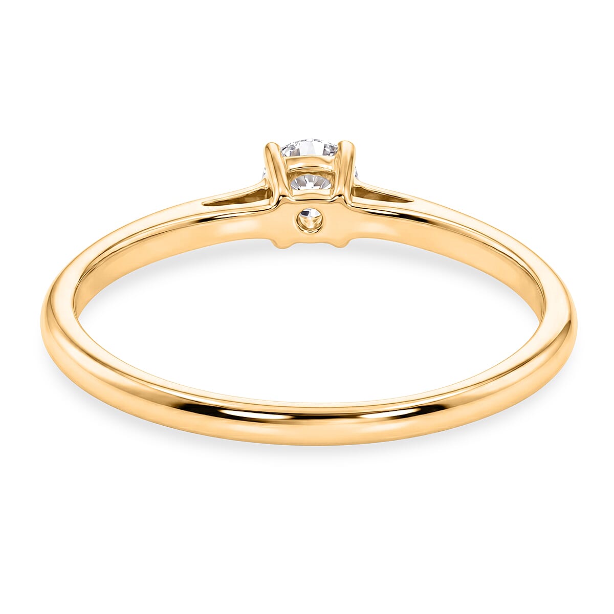Luxuriant - Lab Grown Diamond (SI-G-H) Solitaire Band Ring in 18K Vermeil Yellow Gold Plated Sterling Silver 0.25 Ct.